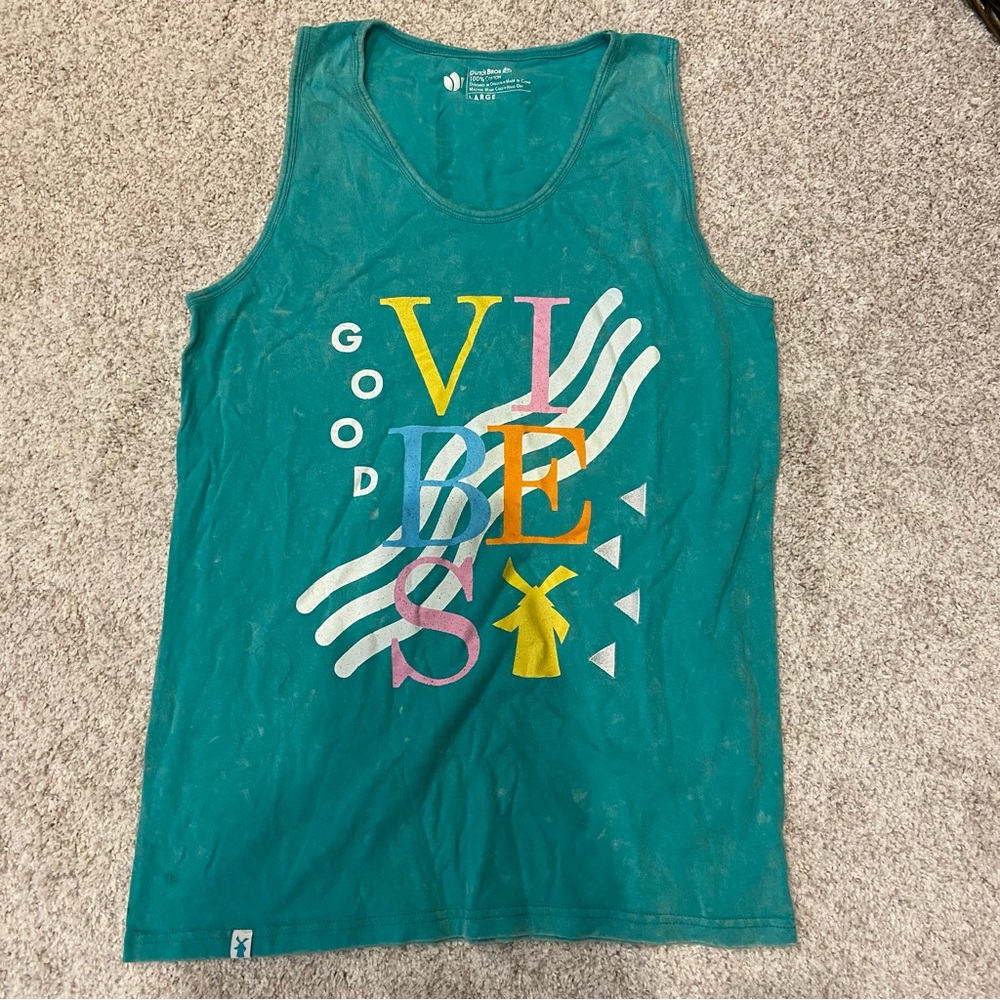 Dutch bros coffee Vibes teal tank top